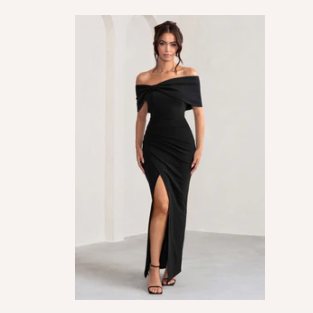 Club L London Black Gown -Eva